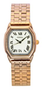 Fossil Harlow Rose Gold Tone Stainless Steel Cream Dial Quartz ES5386 Women's Watch