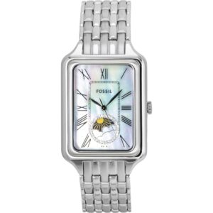 Fossil Raquel Stainless Steel Sun Moon Multifunction Mother Of Pearl Dial Quartz ES5400 Women's Watch