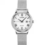 Citizen Elegance Stainless Steel White Dial Eco-Drive EW2621-75A 100M Women's Watch