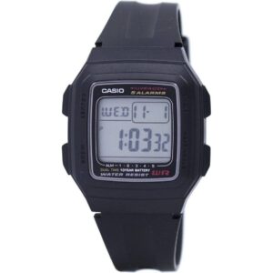 Casio Digital 5 Alarms Dual Time Illuminator F-201WA-1ADF F201WA-1ADF Men's Watch