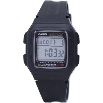 Casio Digital 5 Alarms Dual Time Illuminator F-201WA-1ADF F201WA-1ADF Men's Watch