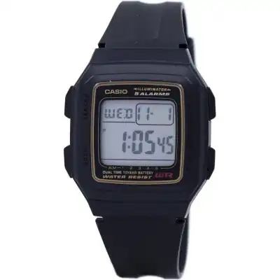 Casio Digital 5 Alarms Dual Time Illuminator F-201WA-9ADF F201WA-9ADF Men's Watch