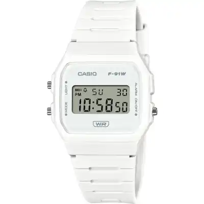 Casio Pop Digital Bio-Based White Resin Strap Quartz F-91WB-7A 100M Unisex Watch Casio Pop Digital Bio-Based White Resin Strap Quartz F-91WB-7A 100M Unisex Watch