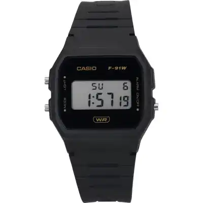 Casio POP Digital Gray Bio Based Resin Strap Quartz F-91WB-8A Unisex Watch