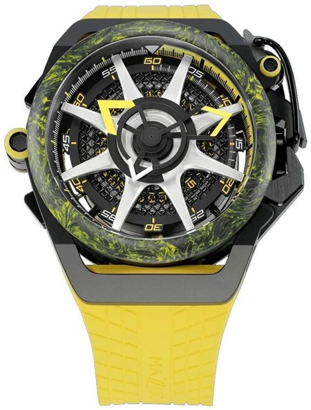 Mazzucato Rim Monza Reversible Chronograph Twin Dial Automatic F1-YWBLK Men's Watch