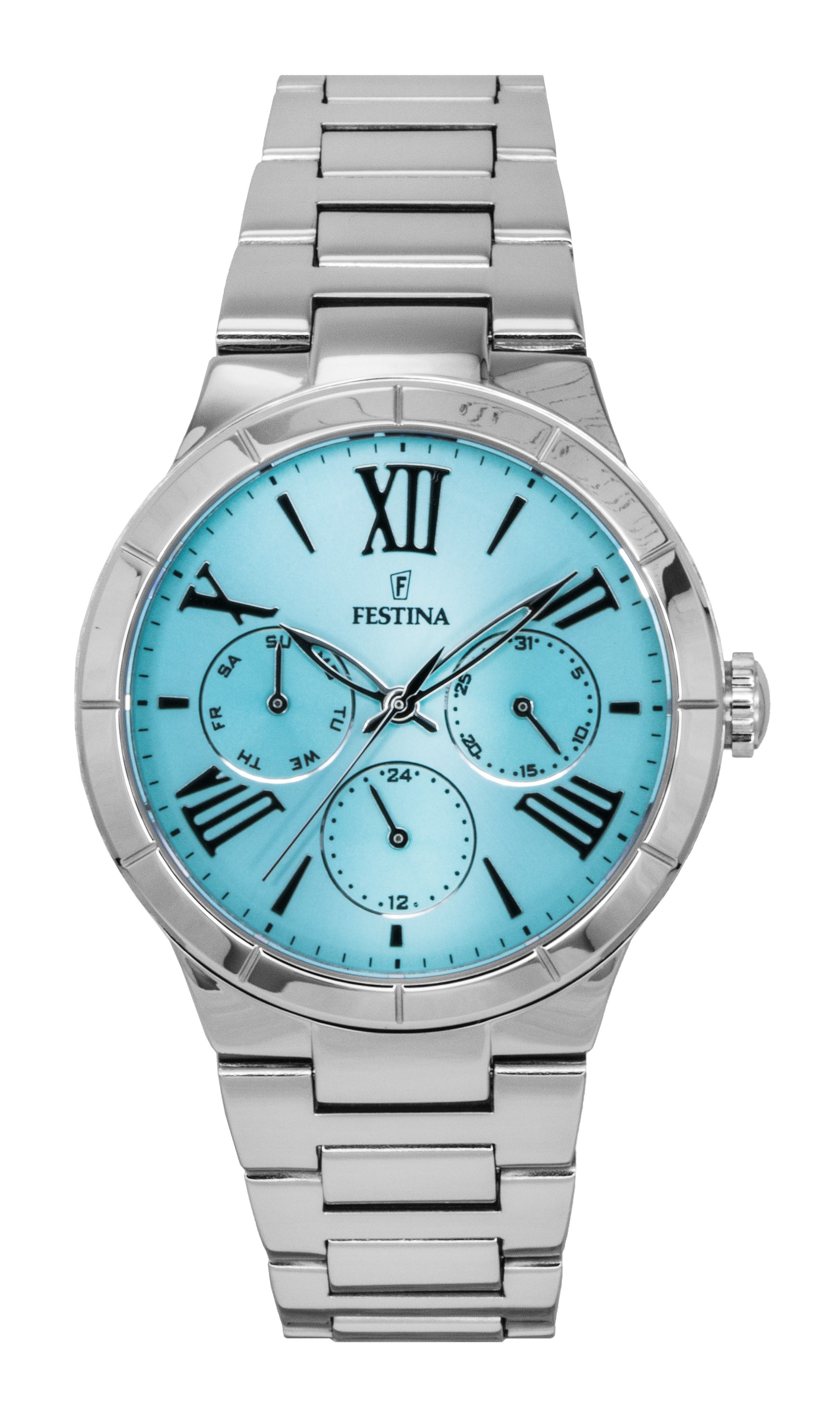 Festina Boyfriend Stainless Steel Multifunction Ice Blue Dial Quartz F16716-4 Women's Watch