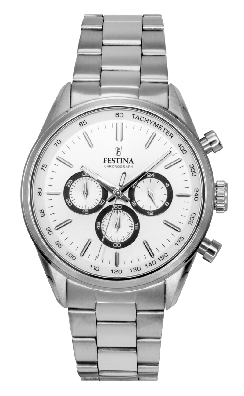Festina Timeless Chronograph Stainless Steel White Dial Quartz F16820-Q Men's Watch