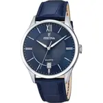 Festina Classics Leather Strap Blue Dial Quartz F20426-2 100M Men's Watch