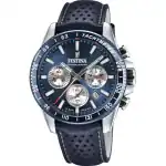 Festina Timeless Chronograph Leather Strap Blue Dial Quartz F20561-2 100M Men's Watch