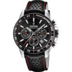 Festina Timeless Chronograph Leather Strap Black Dial Quartz F20561-4 100M Men's Watch
