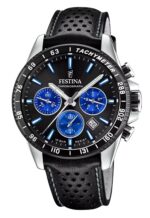 Festina Timeless Chronograph Leather Strap Black Dial Quartz F20561-6 100M Men's Watch