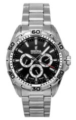 Festina Stainless Steel Multifunction Black Dial Quartz F20623-4 100M Men's Watch