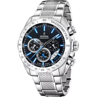 Festina Timeless Chronograph Stainless Steel Black Dial Quartz F20668-6 100M Men's Watch