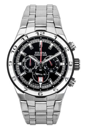 Festina Chrono Bike Chronograph Stainless Steel Black Dial Quartz F20670-6 100M Men's Watch