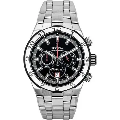 Festina Chrono Bike Chronograph Stainless Steel Black Dial Quartz F20670-6 100M Men's Watch