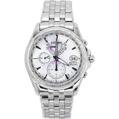 Citizen Radio Controlled Stainless Steel Mother Of Pearl Dial Eco-Drive FC0010-55D 100M Women's Watch