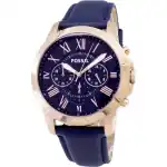 Fossil Grant Chronograph Blue Leather Strap FS4835 Men's Watch