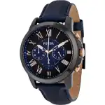 Fossil Grant Chronograph Black and Blue Dial Blue Leather FS5061 Men's Watch