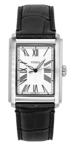 Fossil Carraway Leather Strap Silver Dial Quartz FS6078 Men's Watch