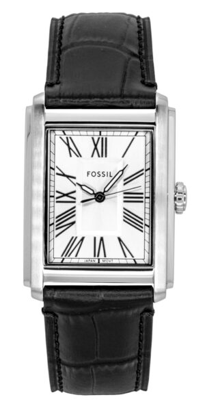 Fossil Carraway Leather Strap Silver Dial Quartz FS6078 Men's Watch