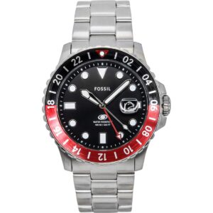 Fossil Blue GMT Stainless Steel Black Dial Quartz FS6092 100M Men's watch