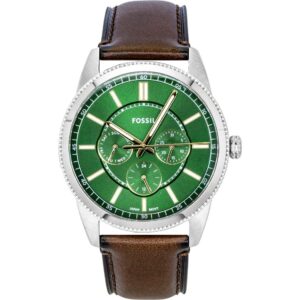 Fossil Pearson Multifunction Leather Strap Green Dial Quartz FS6137 Men's Watch