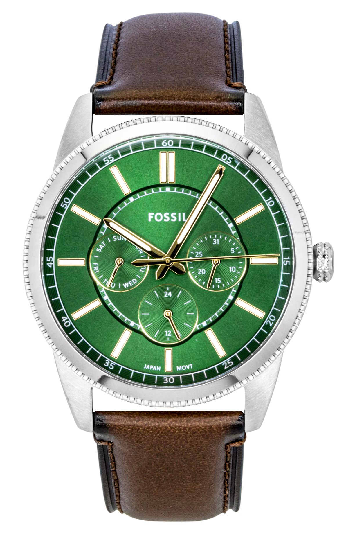 Fossil Pearson Multifunction Leather Strap Green Dial Quartz FS6137 Men's Watch