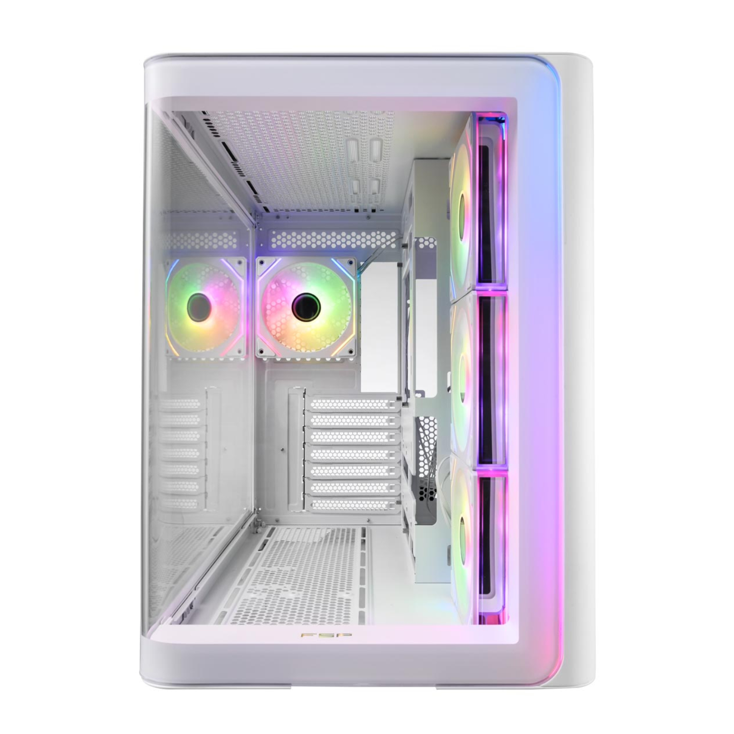 FSP M580 ARGB ATX Mid Tower Gaming Chassis - White - Image 4