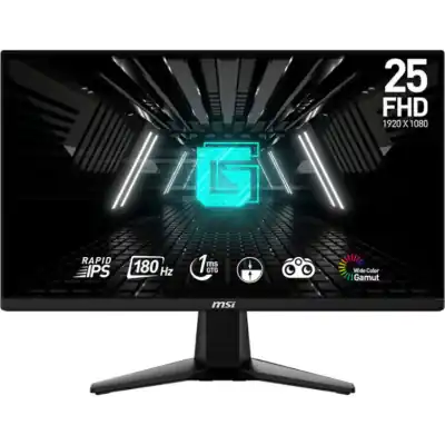 MSI G255F 25" Gaming Monitor 1920x1080 (FHD) Rapid IPS 1ms 180Hz Adaptive Sync HDMI Displayport Black