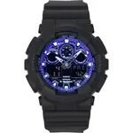 Casio G-Shock Analog Digital Resin Strap Blue Dial Quartz GA-100FL-1A 200M Men's Watch