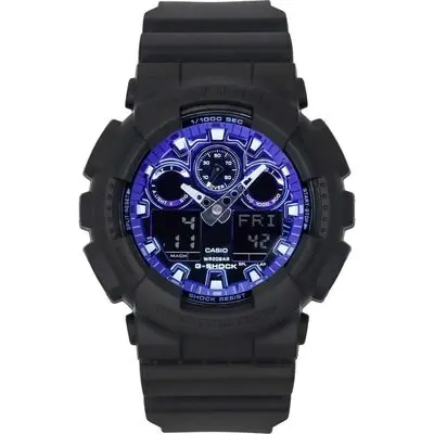 Casio G-Shock Analog Digital Resin Strap Blue Dial Quartz GA-100FL-1A 200M Men's Watch