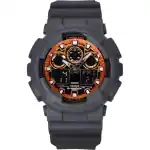 Casio G-Shock Analog Digital Resin Strap Multicolor Dial Quartz GA-100FL-8A 200M Men's Watch
