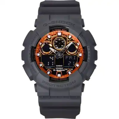 Casio G-Shock Analog Digital Resin Strap Multicolor Dial Quartz GA-100FL-8A 200M Men's Watch
