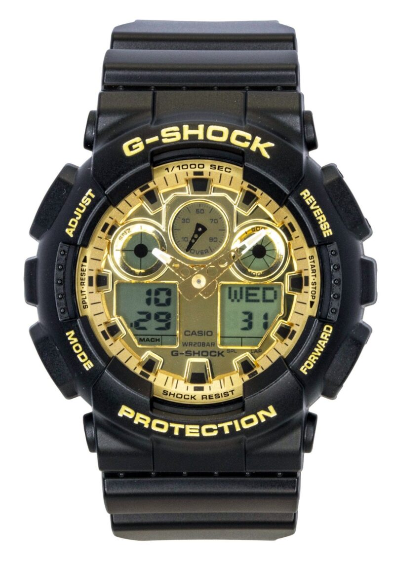 Casio G-Shock Resin Strap Analog Digital Gold Dial Quartz GA-100GGB-1A9 200M Men's Watch Casio G-Shock Resin Strap Analog Digital Gold Dial Quartz GA-100GGB-1A9 200M Men's Watch