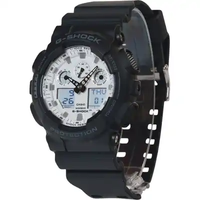 Casio G-Shock Analog Digital Resin Strap White Dial Quartz GA-100WD-1A 200M Men's Watch