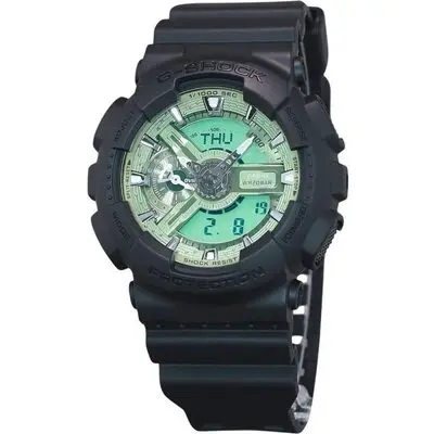 Casio G-Shock Analog Digital Resin Strap Mint Green Dial Quartz GA-110CD-1A3 200M Men's Watch