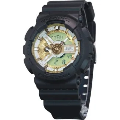 Casio G-Shock Analog Digital Resin Strap Gold Dial Quartz GA-110CD-1A9 200M Men's Watch