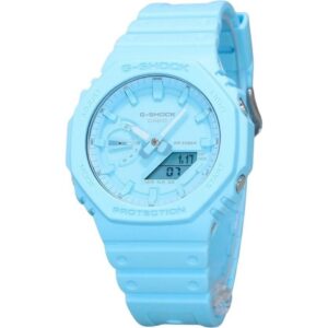 Casio G-Shock Analog Digital Bio Based Resin Strap Blue Dial Quartz GA-2100-2A2 200M Men's Watch