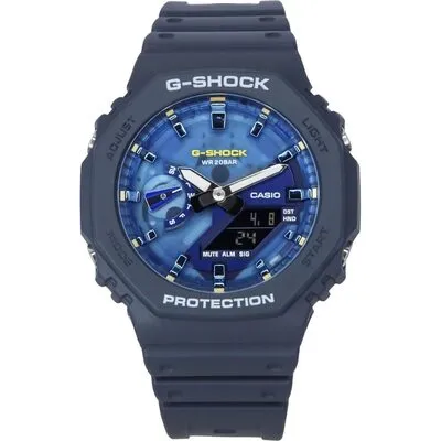 Casio G-Shock Analog Digital Bio-Based Resin Strap Blue Dial Quartz GA-2100AS-2A 200M Men's Watch