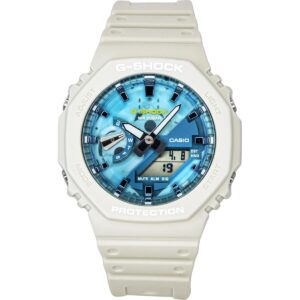 Casio G-Shock Analog Digital Bio-Based Resin Strap Blue Dial Quartz GA-2100AS-5A 200M Men's Watch