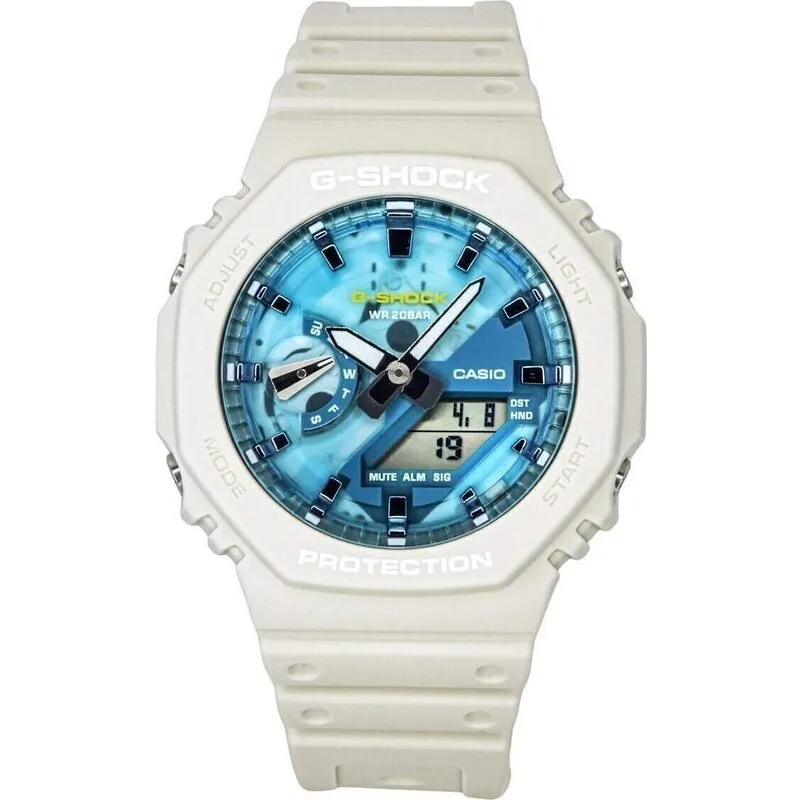 Casio G-Shock Analog Digital Bio-Based Resin Strap Blue Dial Quartz GA-2100AS-5A 200M Men's Watch