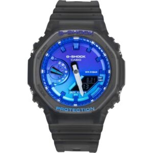 Casio G-Shock Analog Digital Resin Strap Blue Dial Quartz GA-2100FLS-8A2 200M Men's Watch