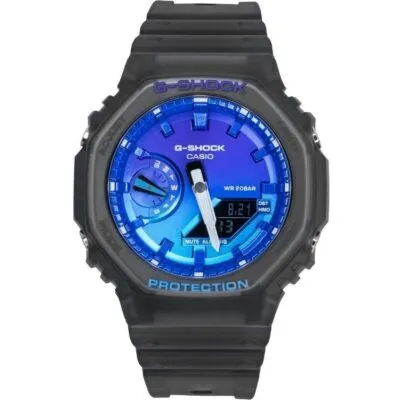 Casio G-Shock Analog Digital Resin Strap Blue Dial Quartz GA-2100FLS-8A2 200M Men's Watch