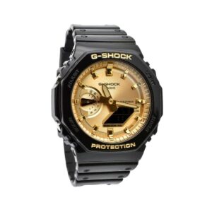 Casio G-Shock Analog Digital Black And Gold Color Resin Strap Quartz GA-2100GB-1A 200M Men's Watch
