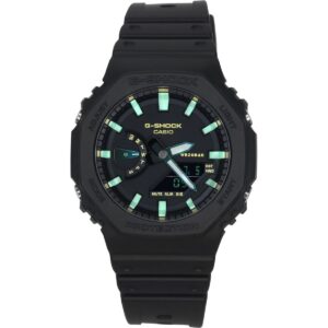 Casio G-Shock Analog Digital Resin Strap Black Dial Quartz GA-2100RC-1A 200M Men's Watch