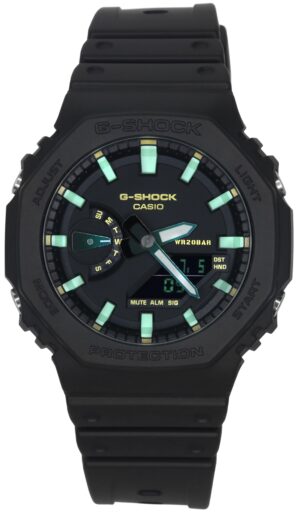 Casio G-Shock Analog Digital Resin Strap Black Dial Quartz GA-2100RC-1A 200M Men's Watch