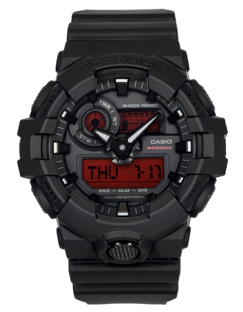 Casio G-Shock Analog Digital Resin Strap Black Dial Quartz GA-700BBR-1A 200M Men's Watch