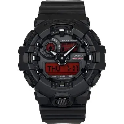 Casio G-Shock Analog Digital Resin Strap Black Dial Quartz GA-700BBR-1A 200M Men's Watch