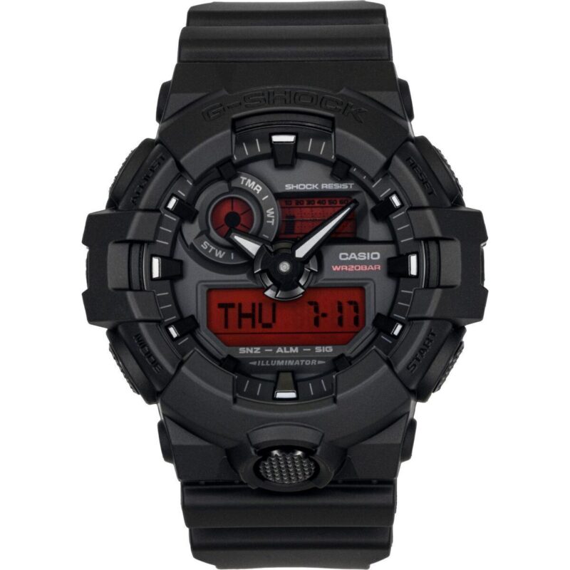 Casio G-Shock Analog Digital Resin Strap Black Dial Quartz GA-700BBR-1A 200M Men's Watch Casio G-Shock Analog Digital Resin Strap Black Dial Quartz GA-700BBR-1A 200M Men's Watch