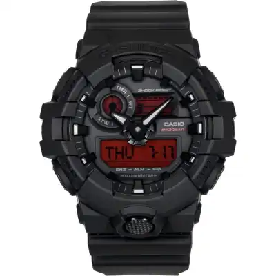Casio G-Shock Analog Digital Resin Strap Black Dial Quartz GA-700BBR-1A 200M Men's Watch